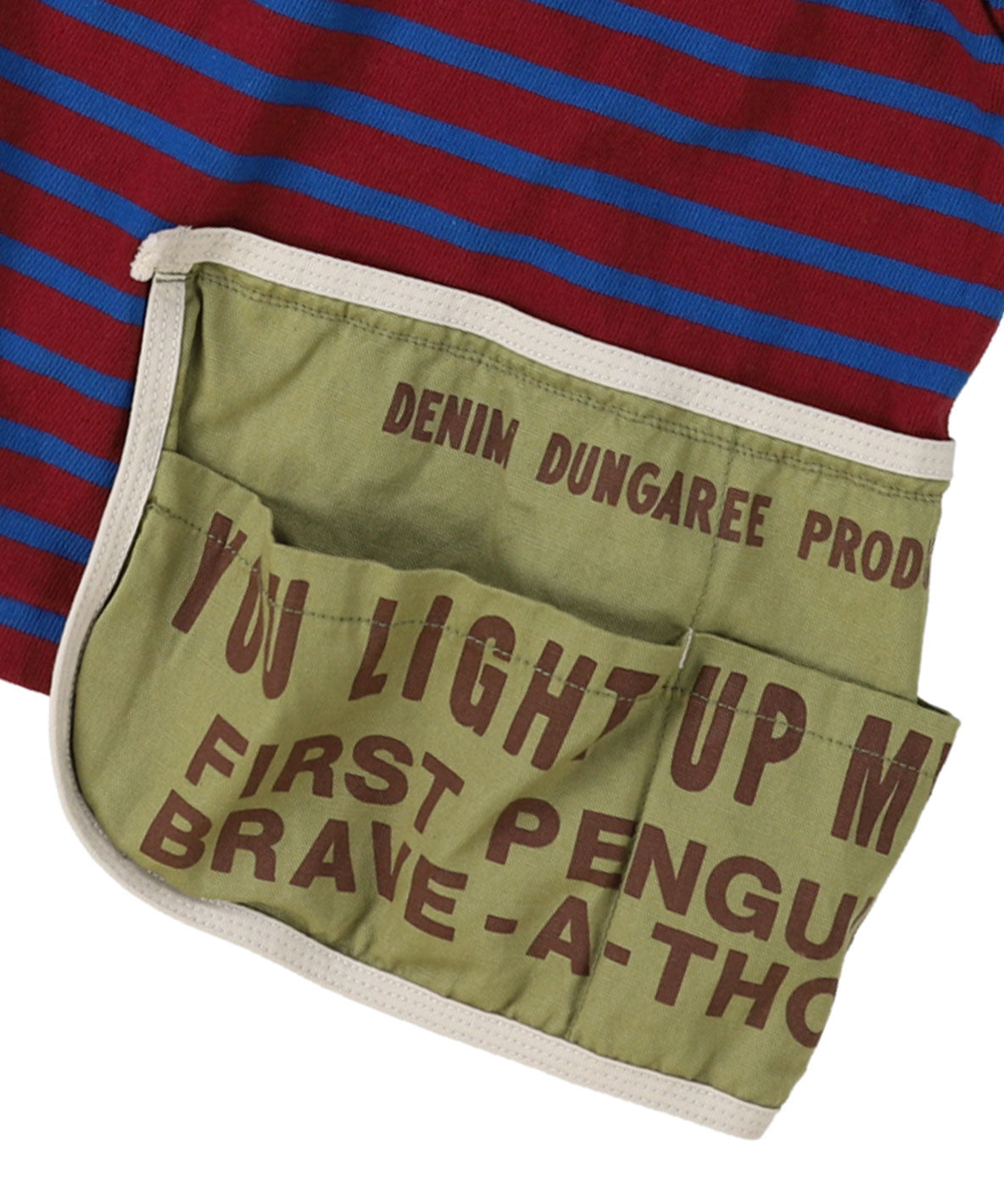 Striped Cotton Jersey Apron Tee