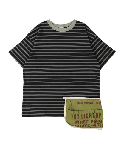 Striped Cotton Jersey Apron Tee(LADIES)