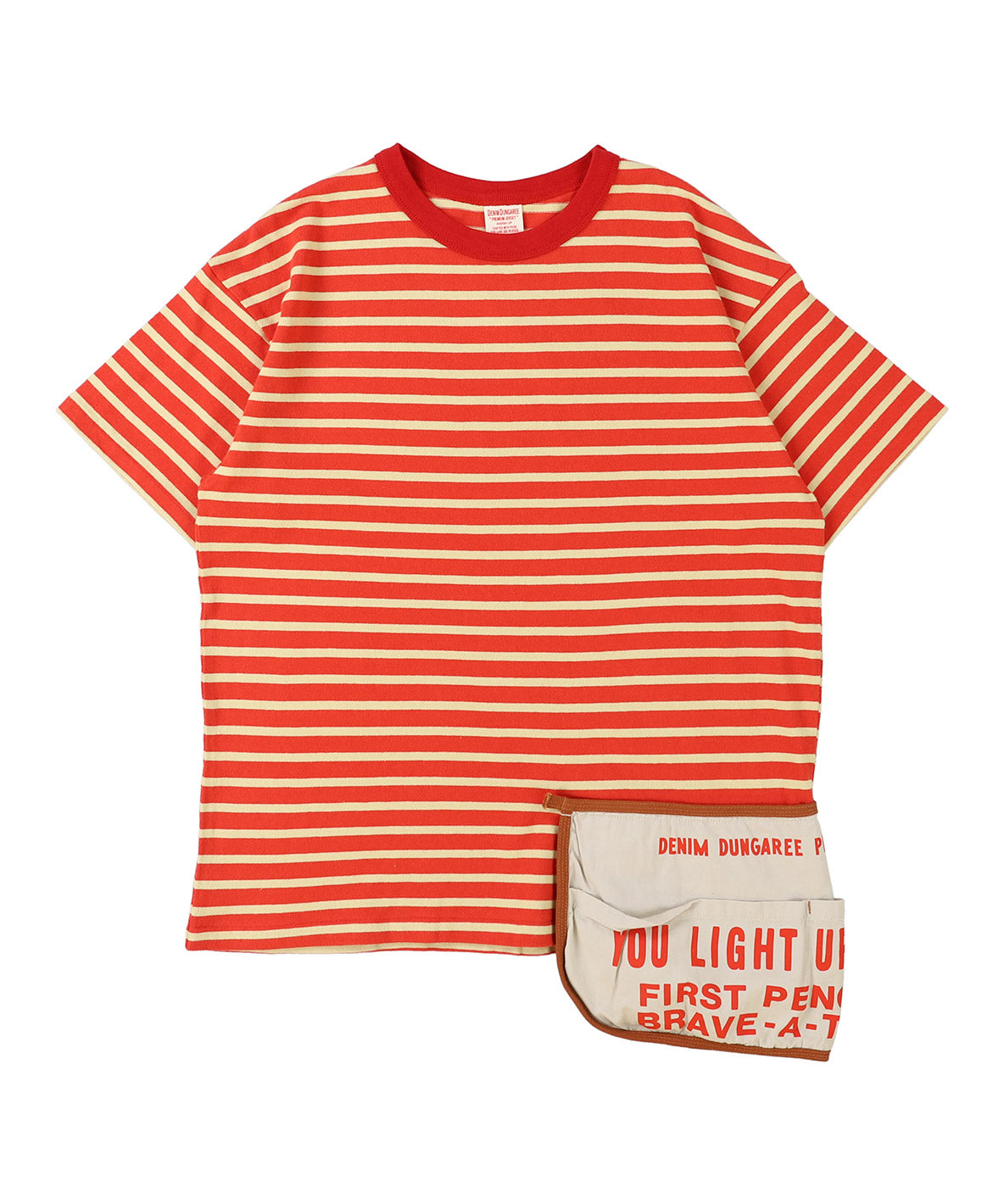 Striped Cotton Jersey Apron Tee(LADIES)