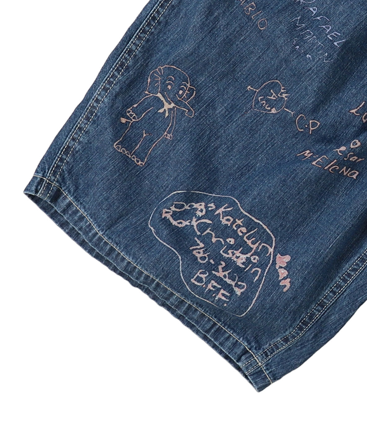 8oz Denim Scribble Shorts(LADIES)