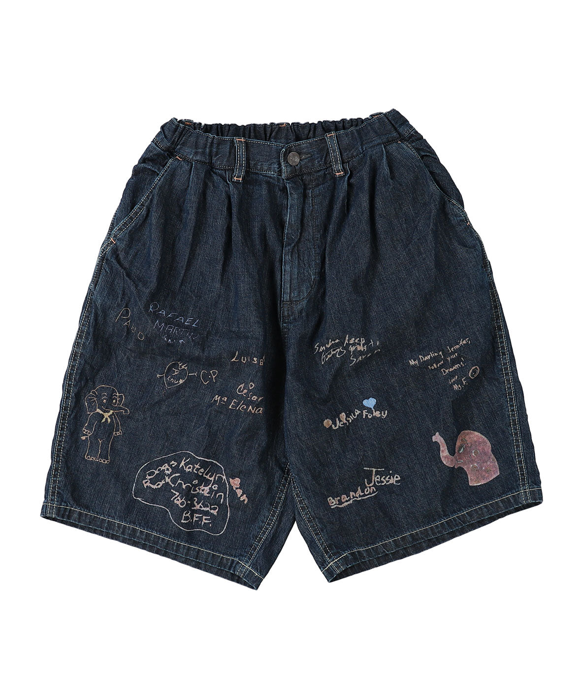 8oz Denim Scribble Shorts(LADIES)