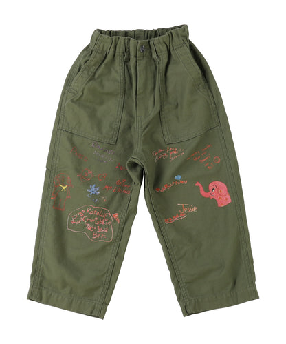 Military Backsatin Scribble Pants