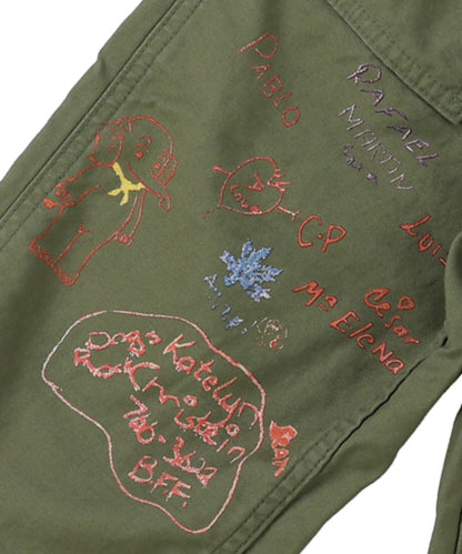 Military Backsatin Scribble Pants(LADIES)