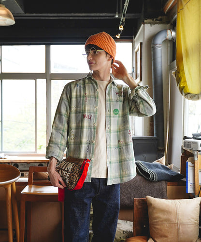 Plaid Scribble Shirt(MENS)