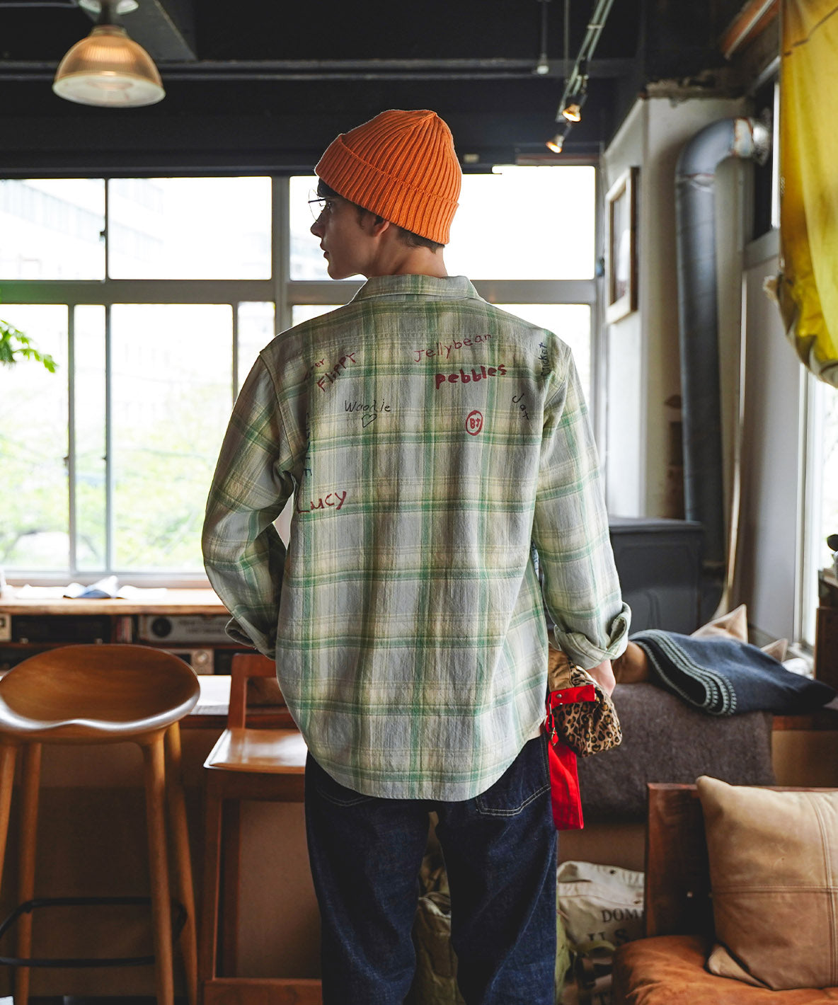 Plaid Scribble Shirt(MENS)
