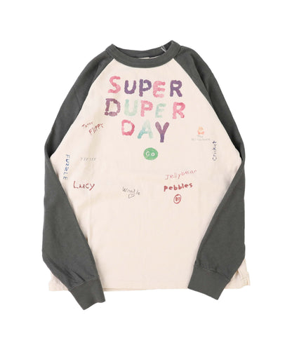 Vintage Cotton Jersey Scribble L/S Tee(LADIES)