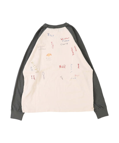 Vintage Cotton Jersey Scribble L/S Tee(LADIES)