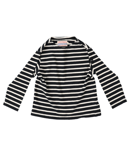 Striped Cotton Jersey Boatneck L/S Tee