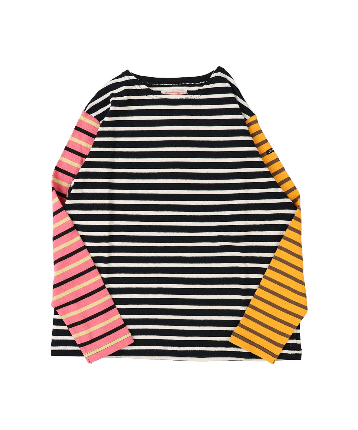 Striped Cotton Jersey Boatneck L/S Tee(LADIES)