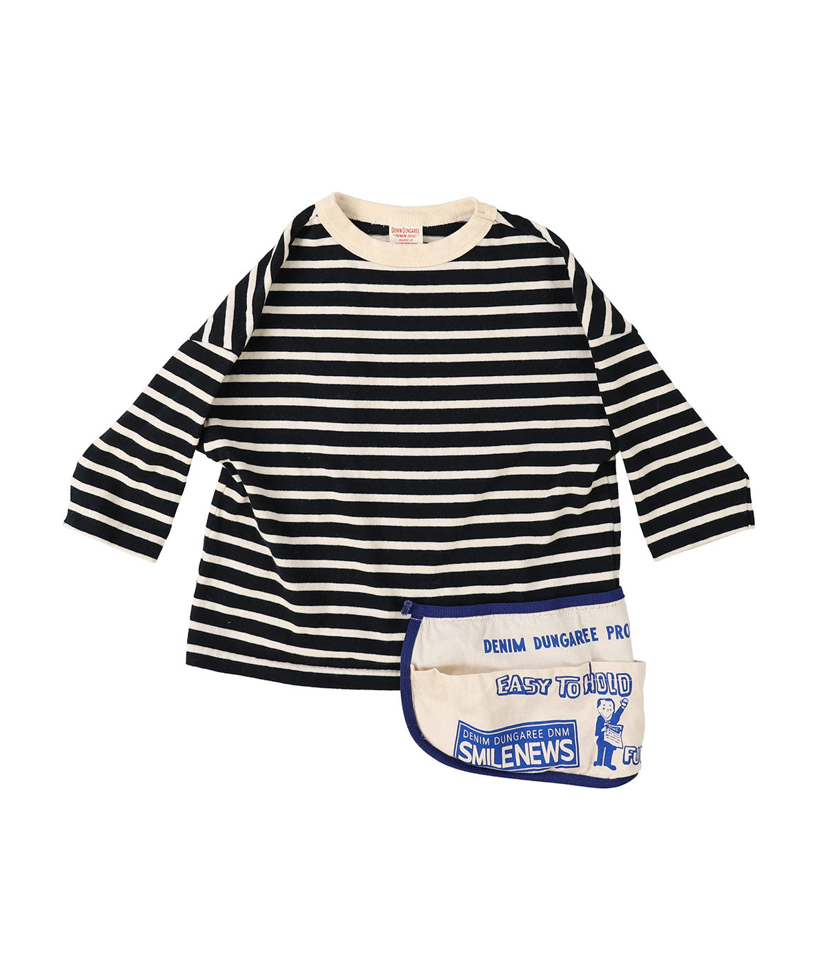 Striped Cotton Jersey Apron L/S Tee(LADIES)
