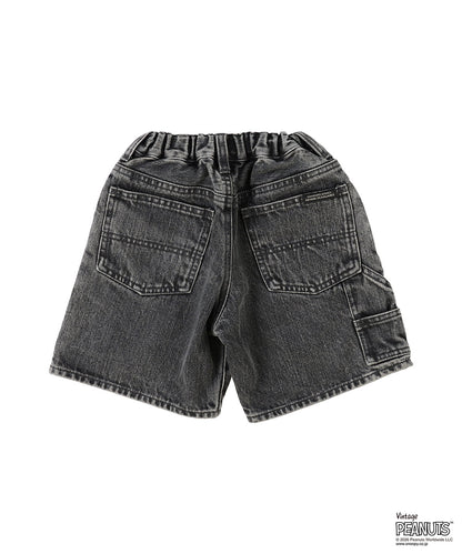 Black Denim SNOOPY Shorts