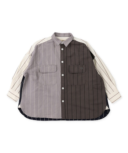 Cotton Linen Weather Striped Shirt