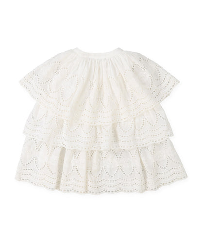 Scalloped Lace Tiered Blouse