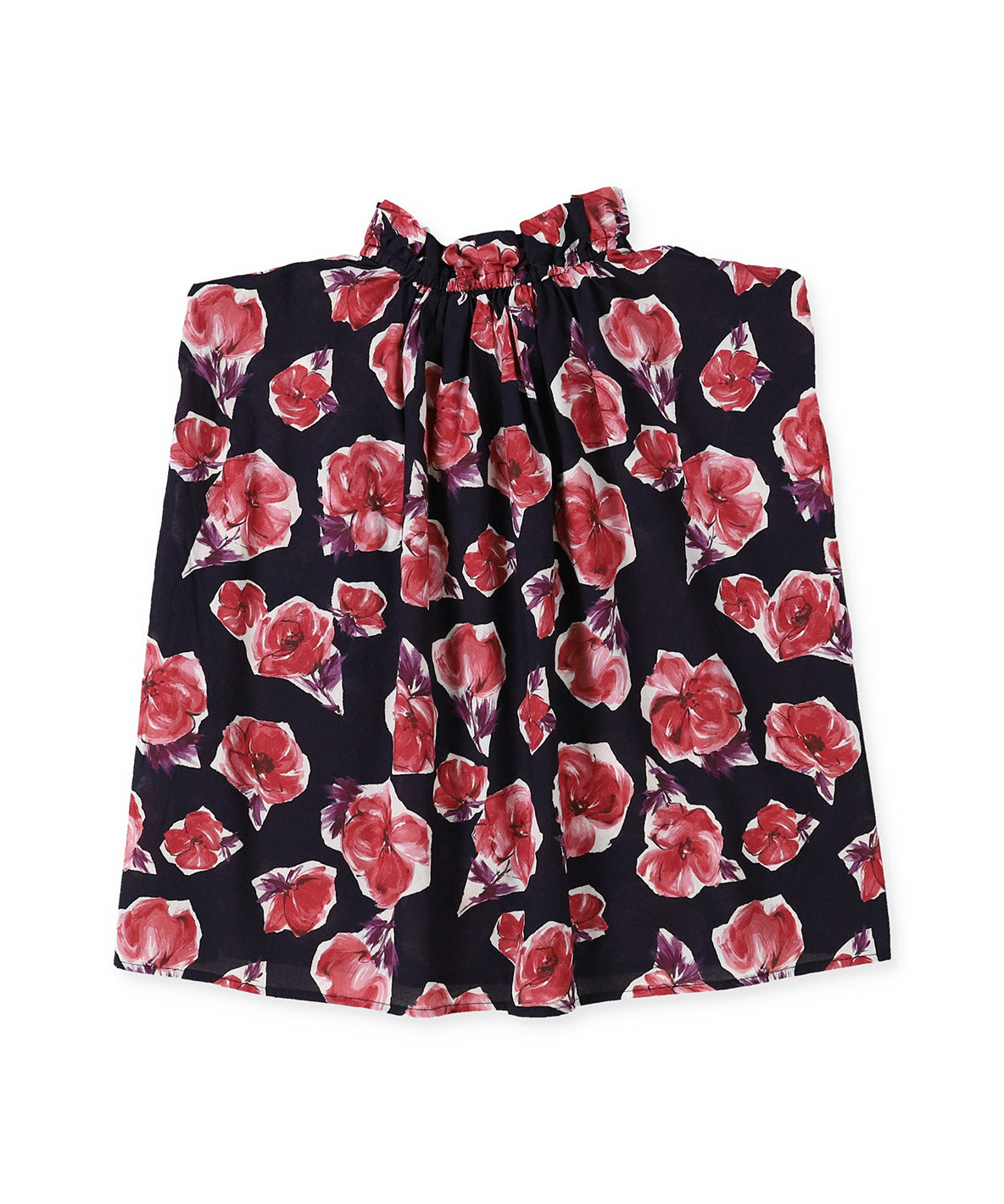 Flower Print Gathered Pullover