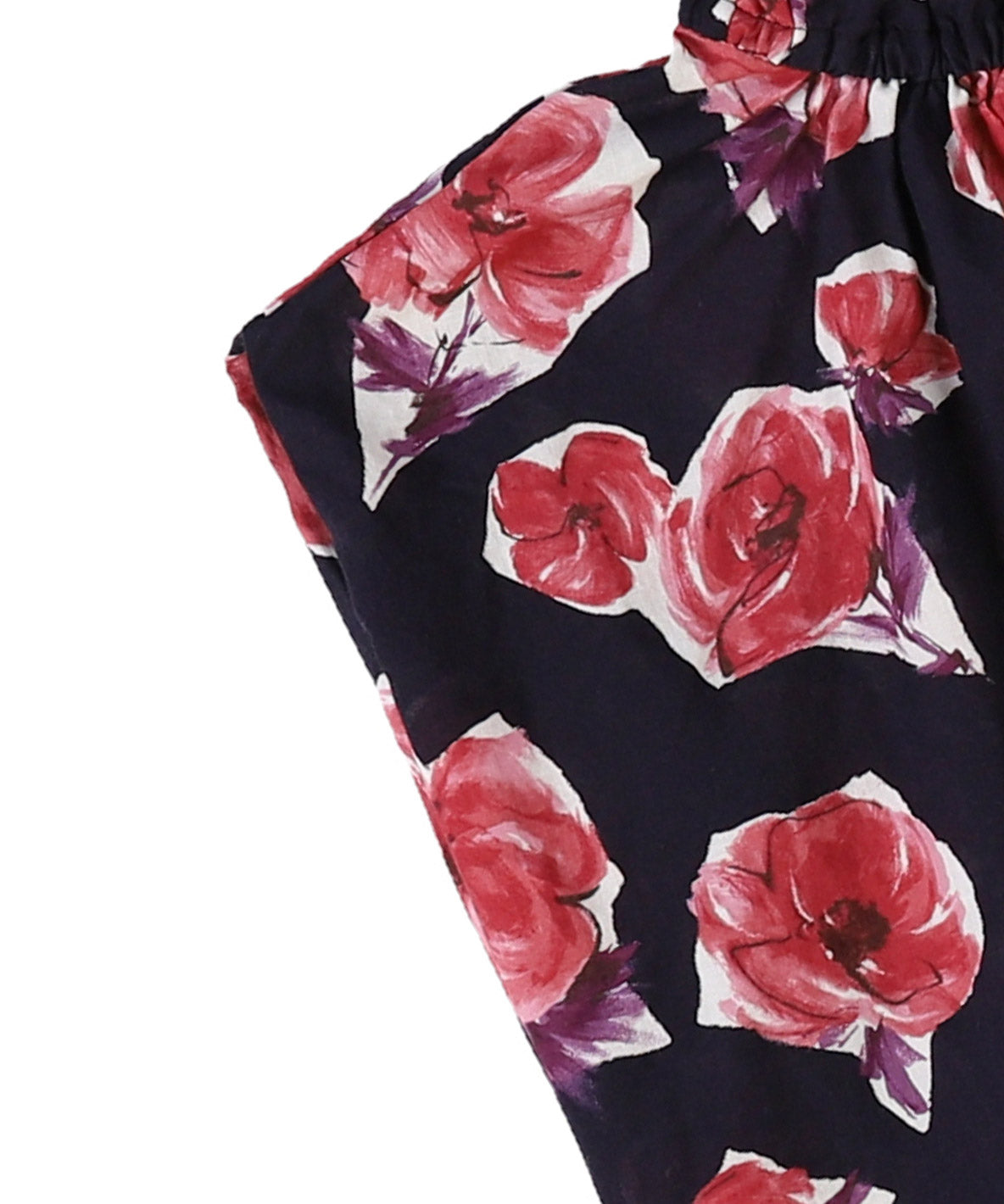 Flower Print Gathered Pullover