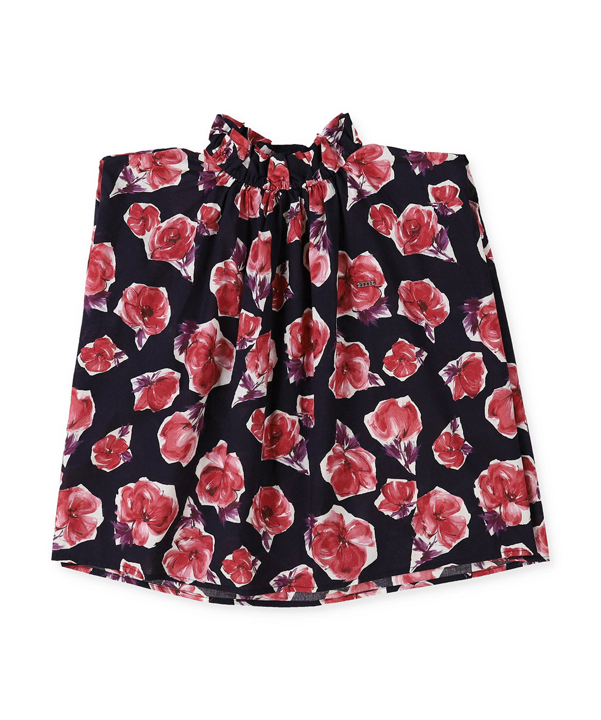 Flower Print Gathered Pullover