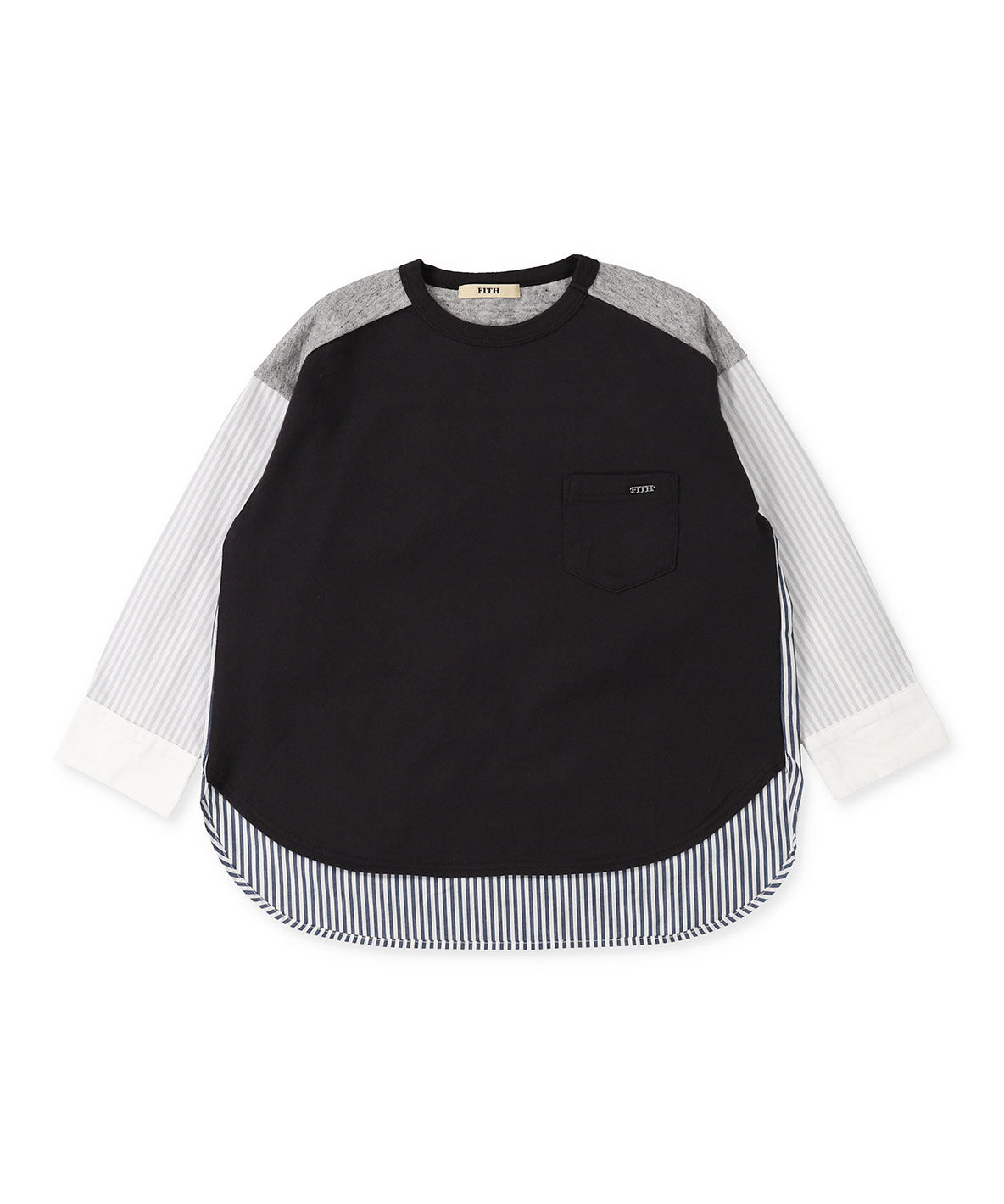 Cotton Jersey and Striped Long Sleeve Tee – FITH ONLINE STORE