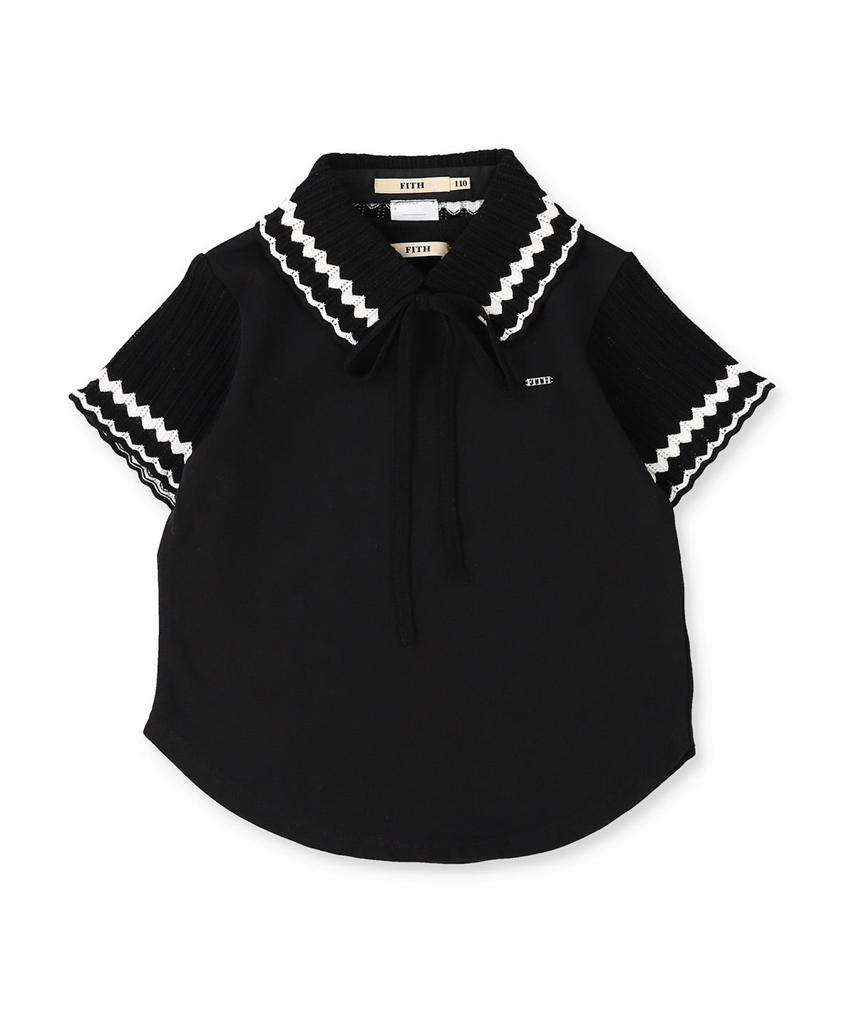 Smooth Cotton Jersey and Knit Collar Tee