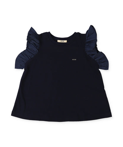 Soft Cotton Jersey and Typewriter Frill Pullover