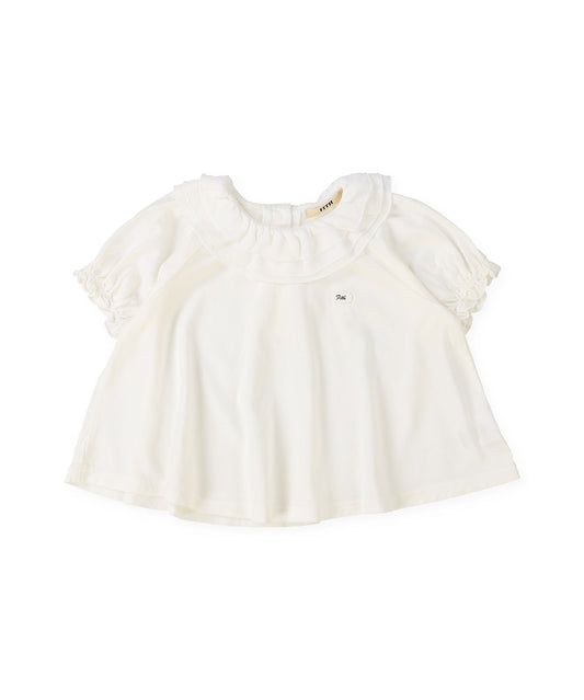 Baby Clear Spinned Cotton Jersey Frilled Collar Tee