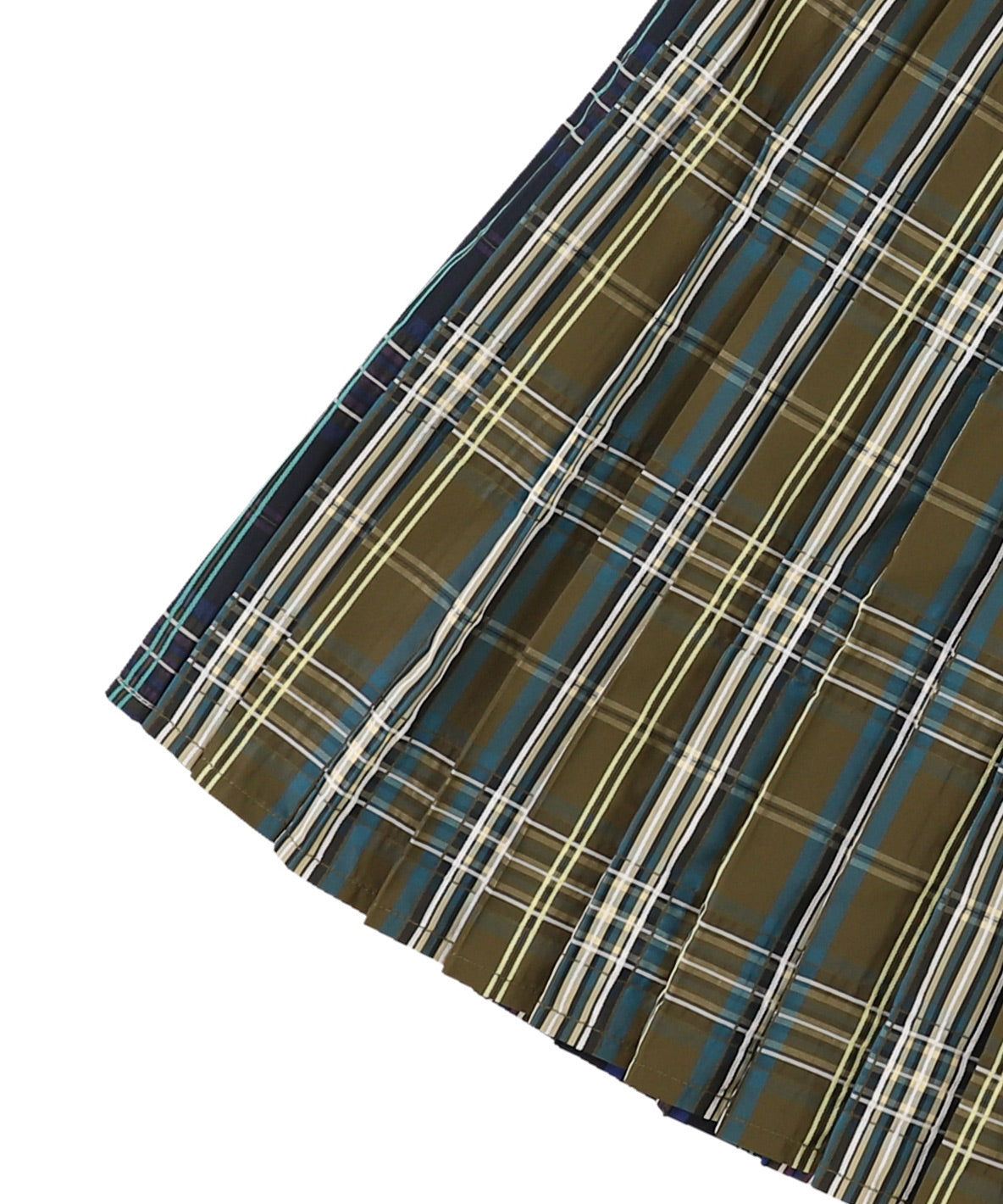 Eco Dobby Checked Pleats Long Skirt