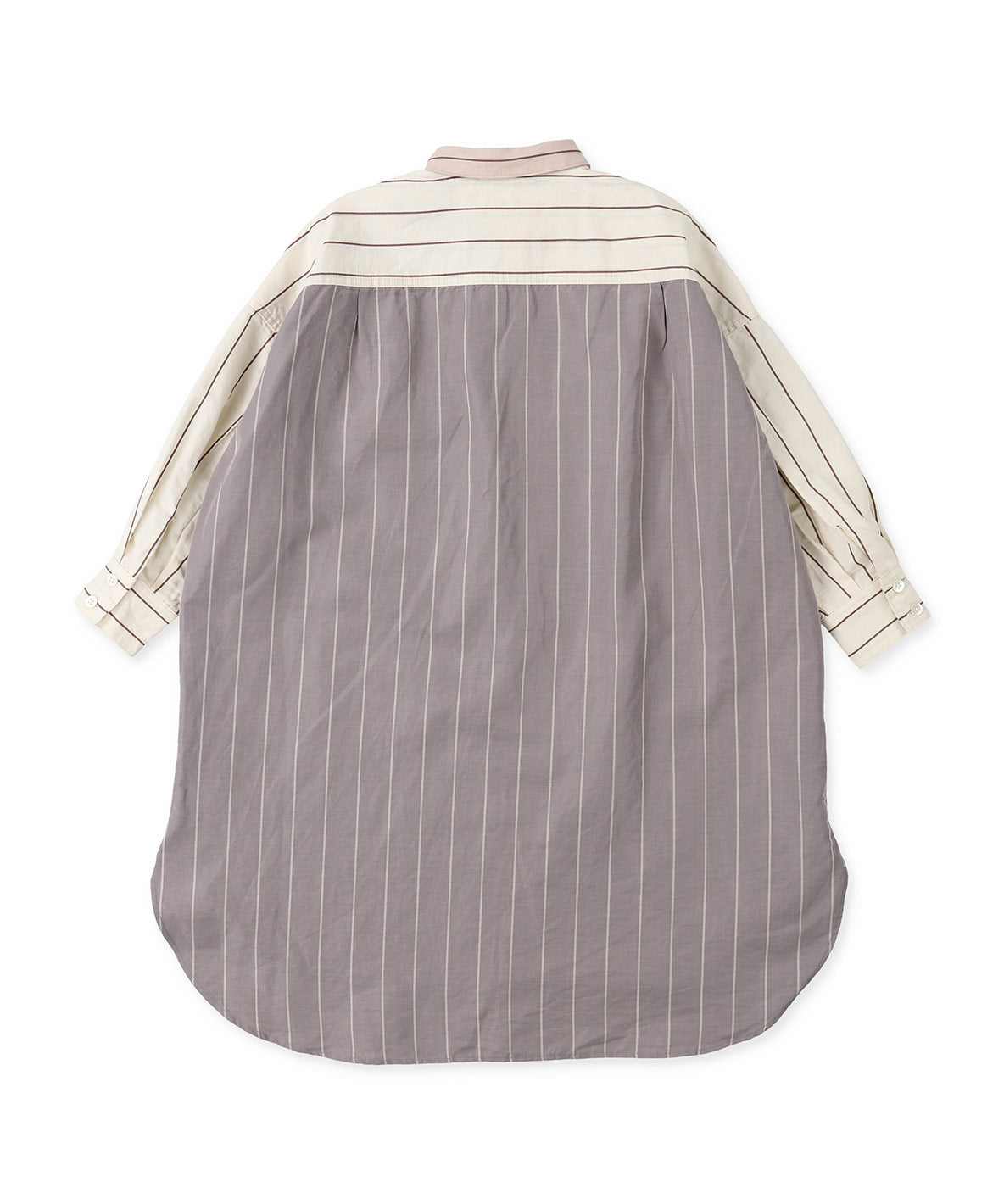 Cotton Linen Weather Striped Shirt Dress