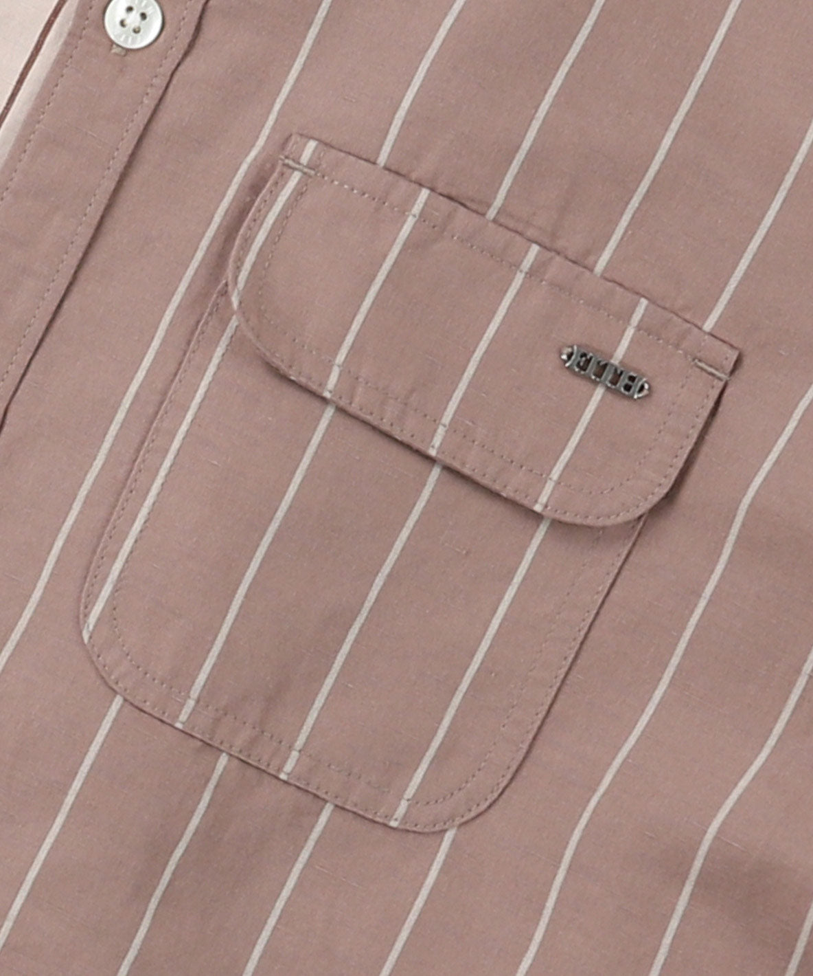 Cotton Linen Weather Striped Shirt Dress