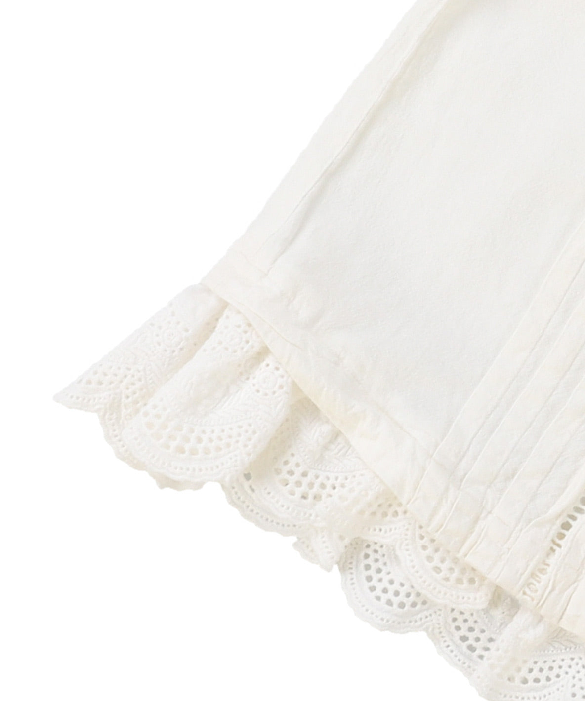 Pin Tuck Lace Frill Blouse