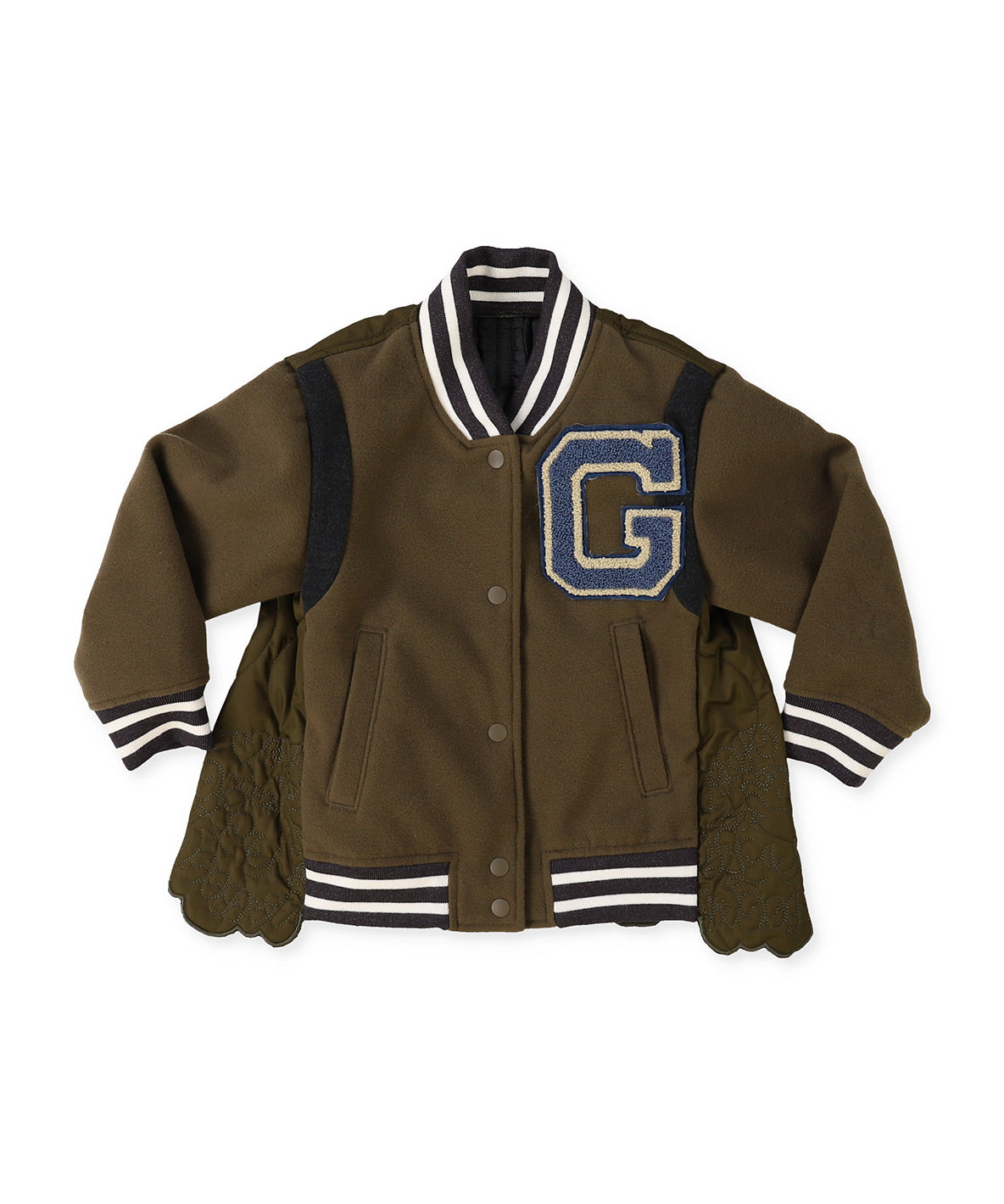 Scallaped Quilt Varsity Jacket
