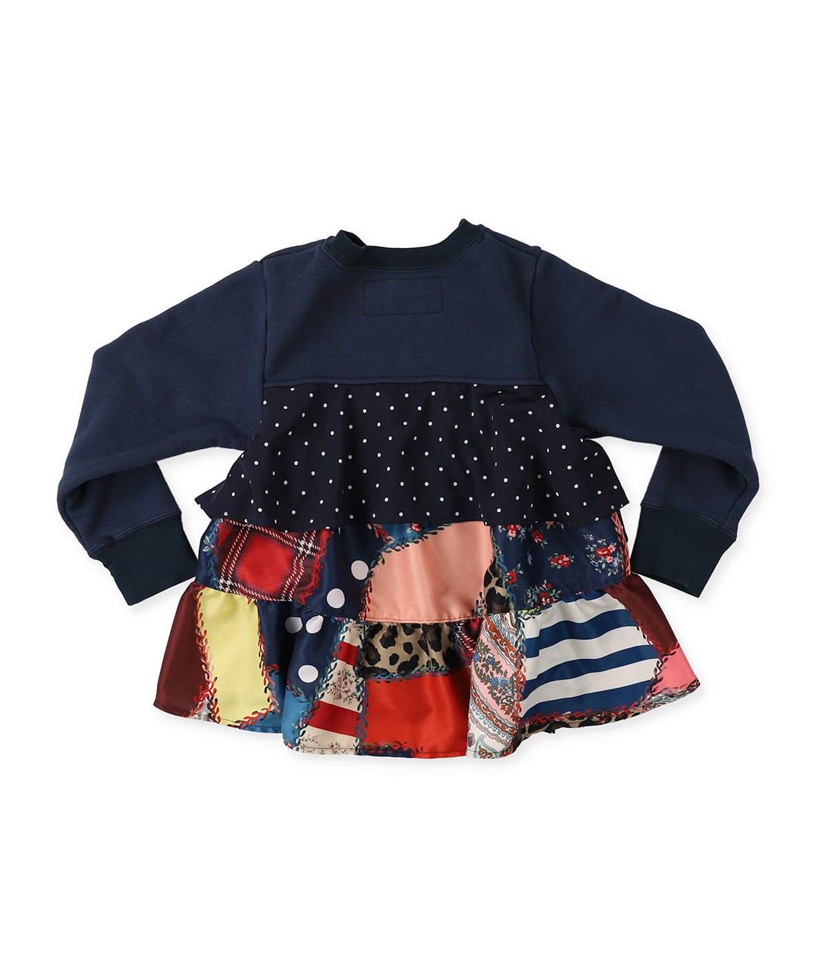 Patchwork Quilted Print Frill Back Sweatshirt