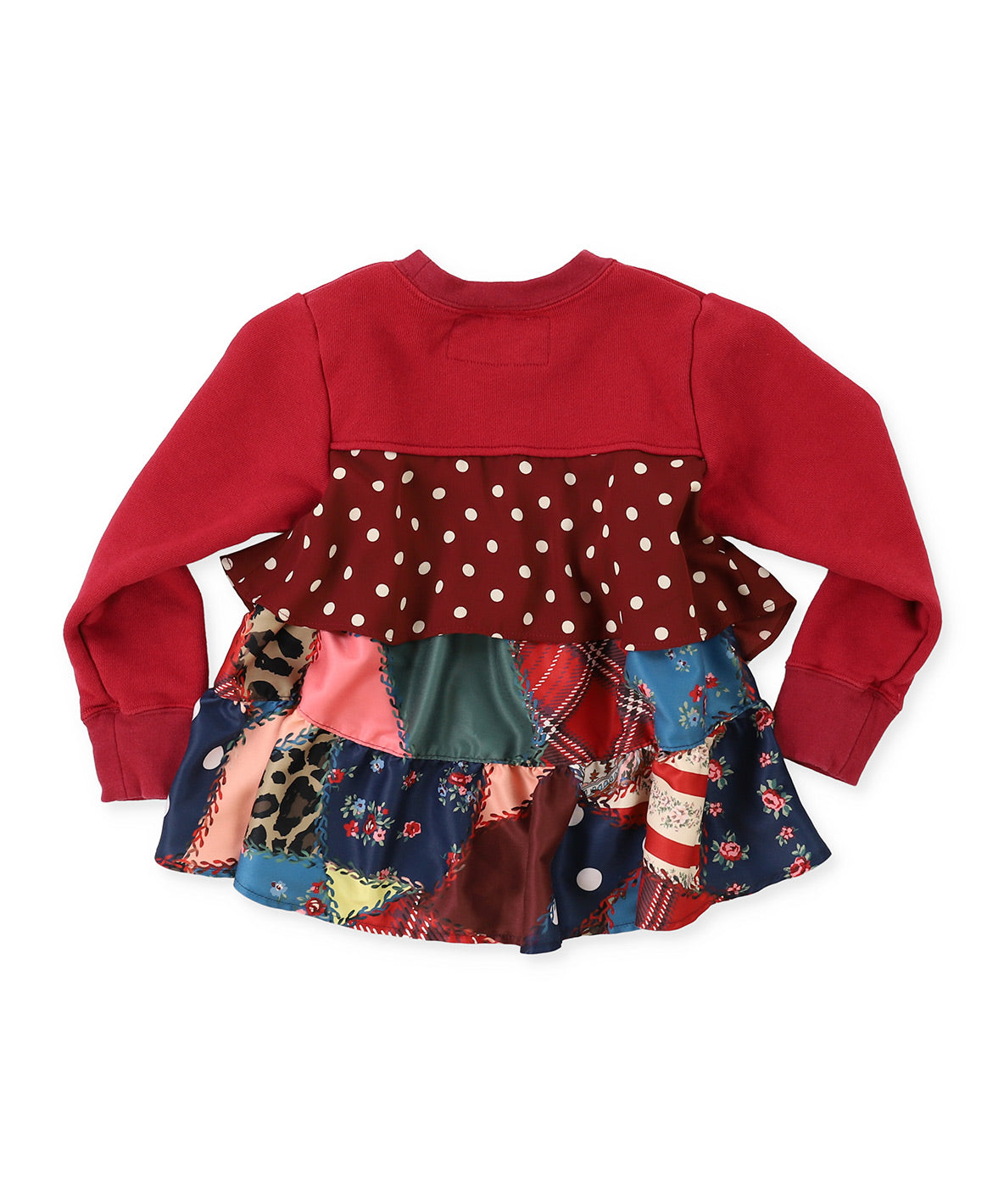 Patchwork Quilted Print Frill Back Sweatshirt