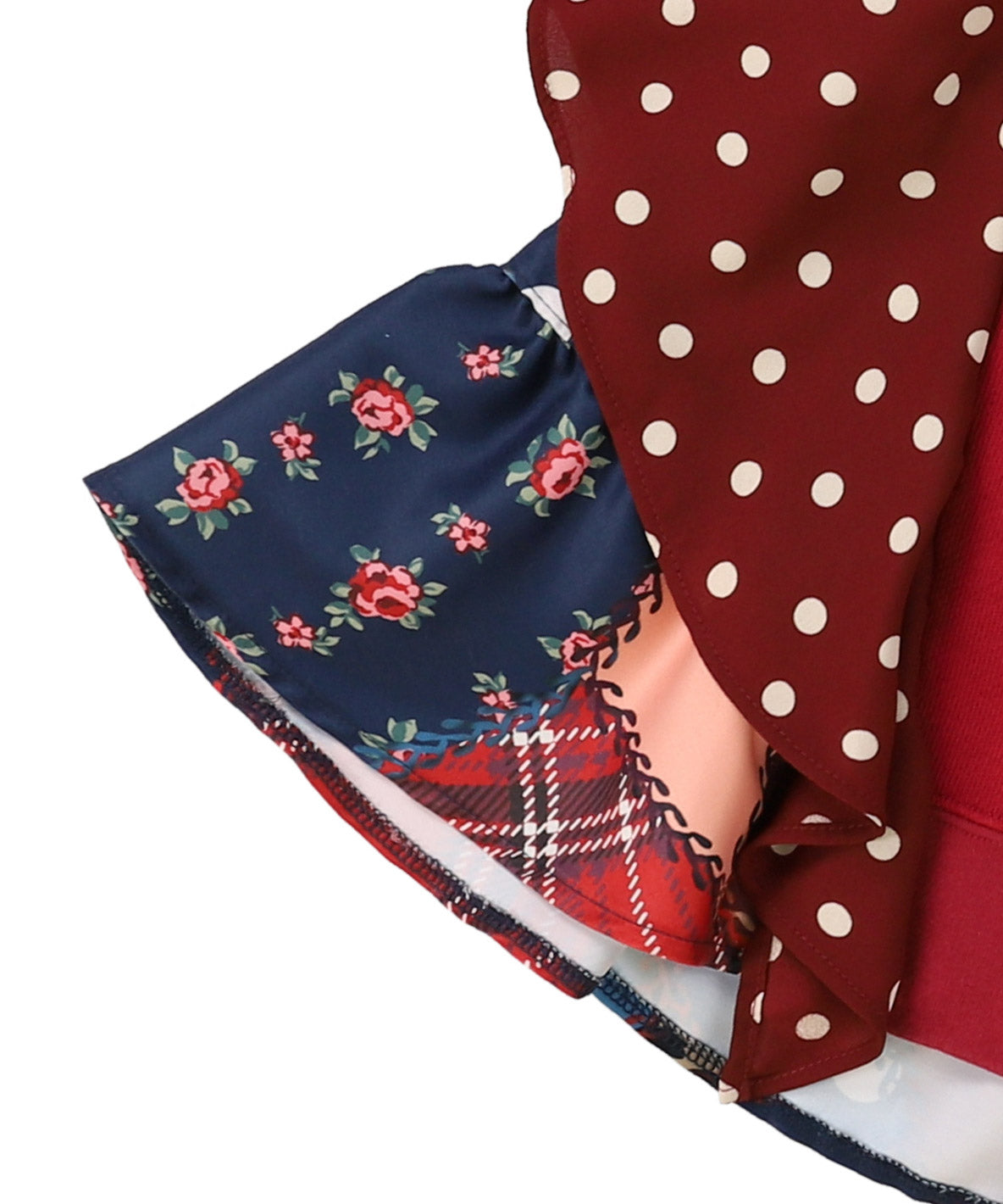 Patchwork Quilted Print Frill Back Sweatshirt