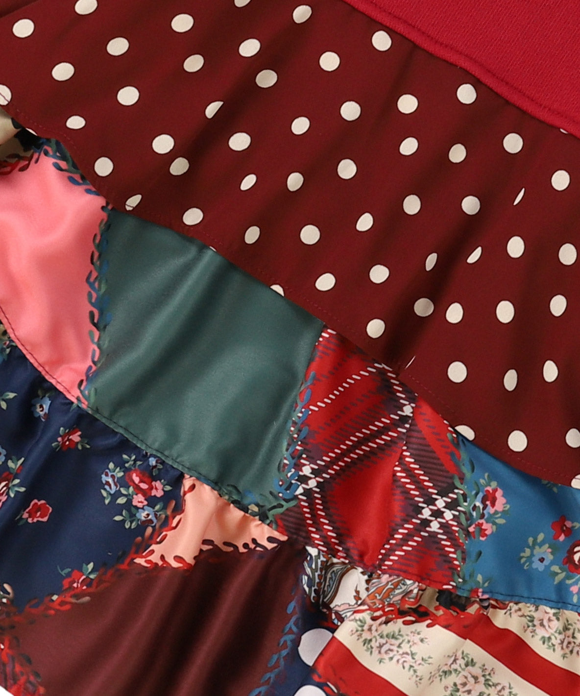 Patchwork Quilted Print Frill Back Sweatshirt