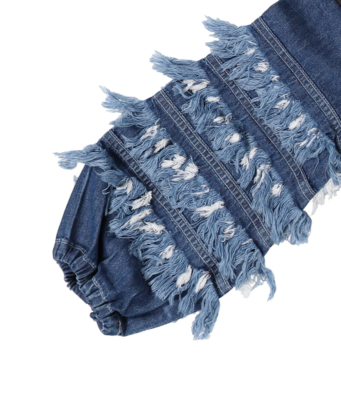 Vitage Fleece Ruffled Sleeve Sweatshirt