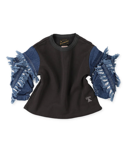 Vitage Fleece Ruffled Sleeve Sweat Shirt