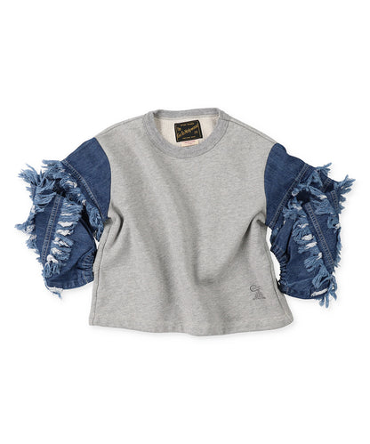 Vitage Fleece Ruffled Sleeve Sweat Shirt