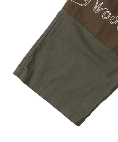 Linen Cotton Canvas Switching Embroidery Pants