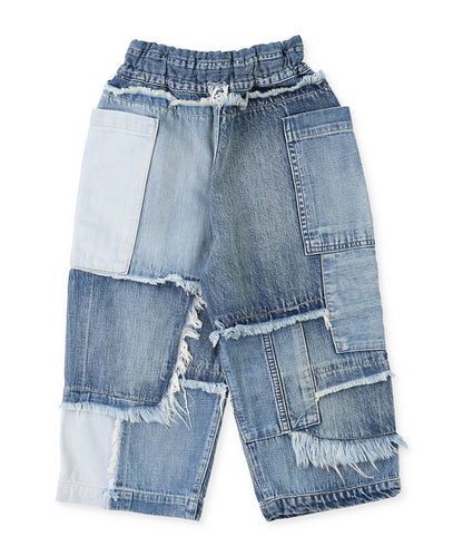 Work Denim Damaged Patch Easy Pants