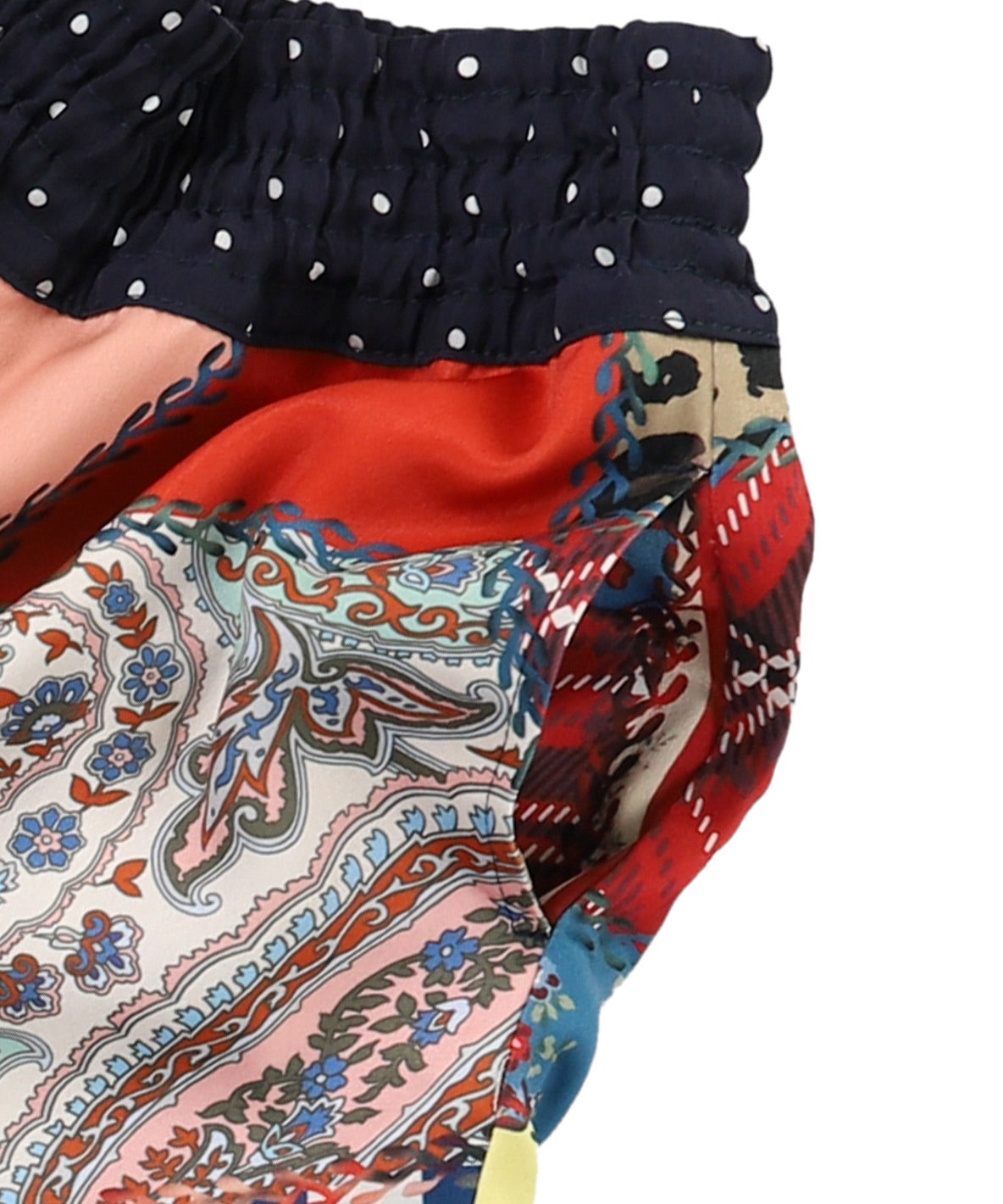 Patchwork Quilted Print Wide Pants