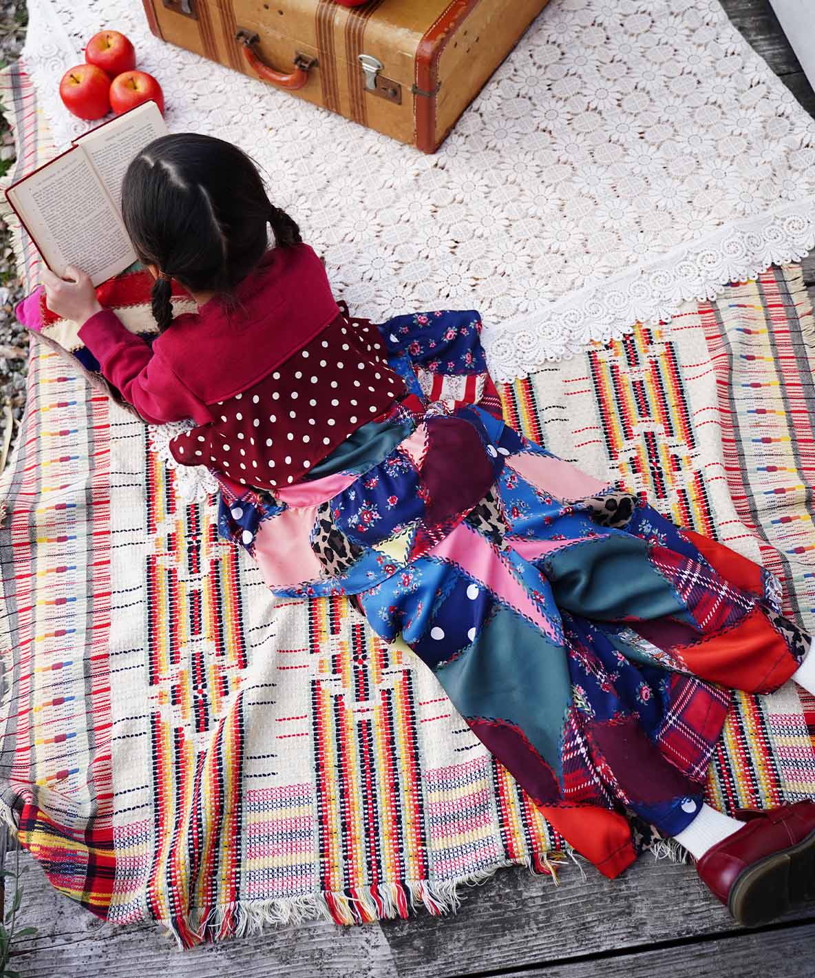 Patchwork Quilted Print Wide Pants