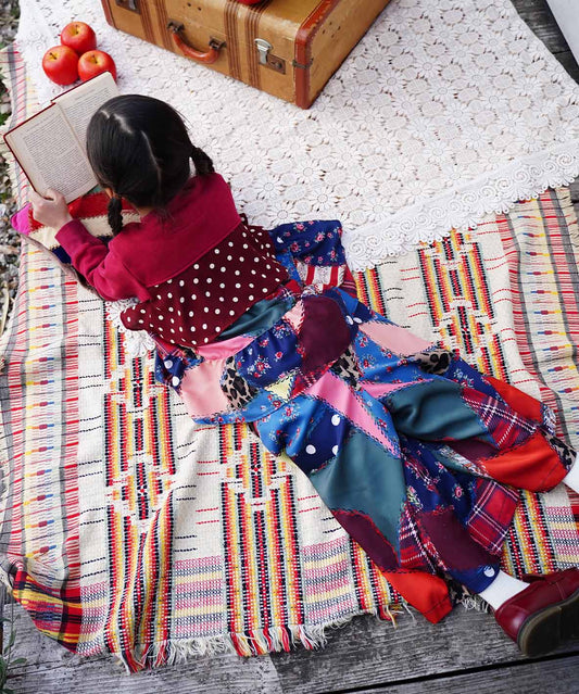 Patchwork Quilted Print Wide Pants