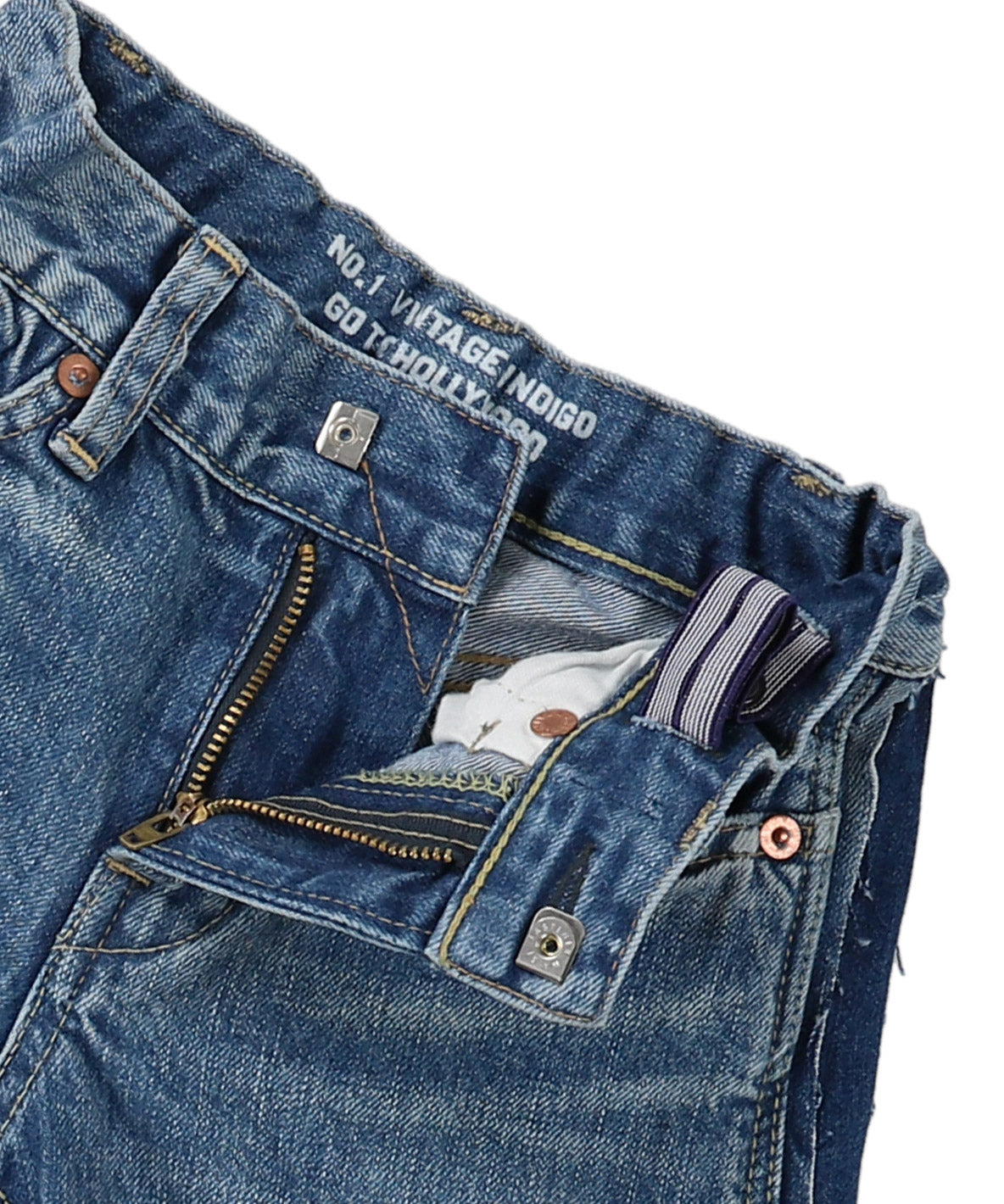 Denim Side Colorful Tape Pants