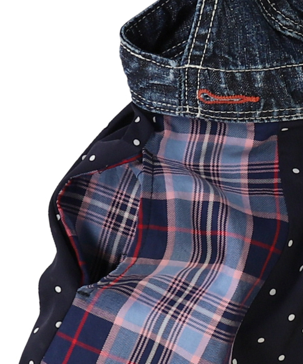 Checked Switching Pleats Jumper Skirt