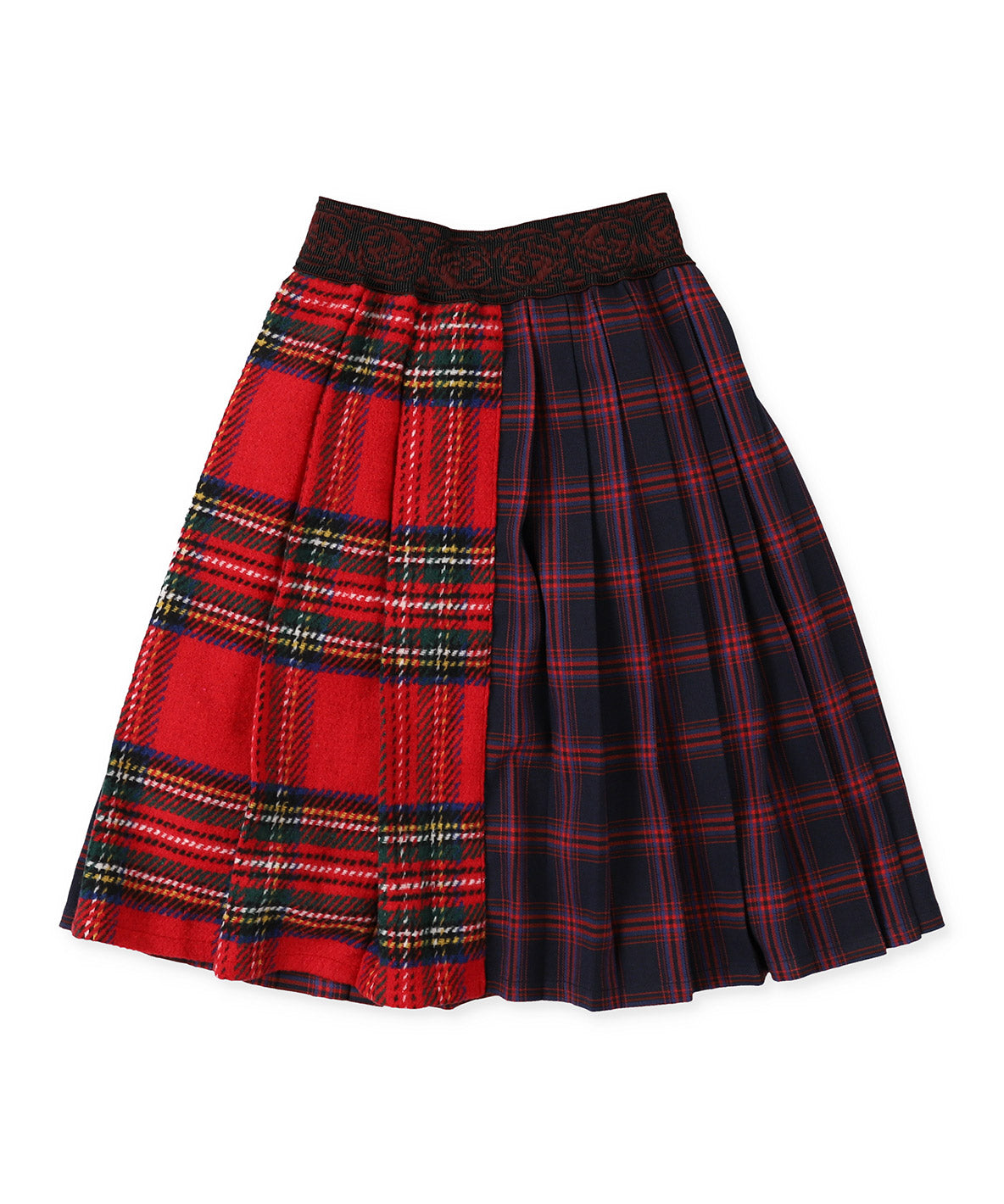 Mix Checked Ribbon Skirt