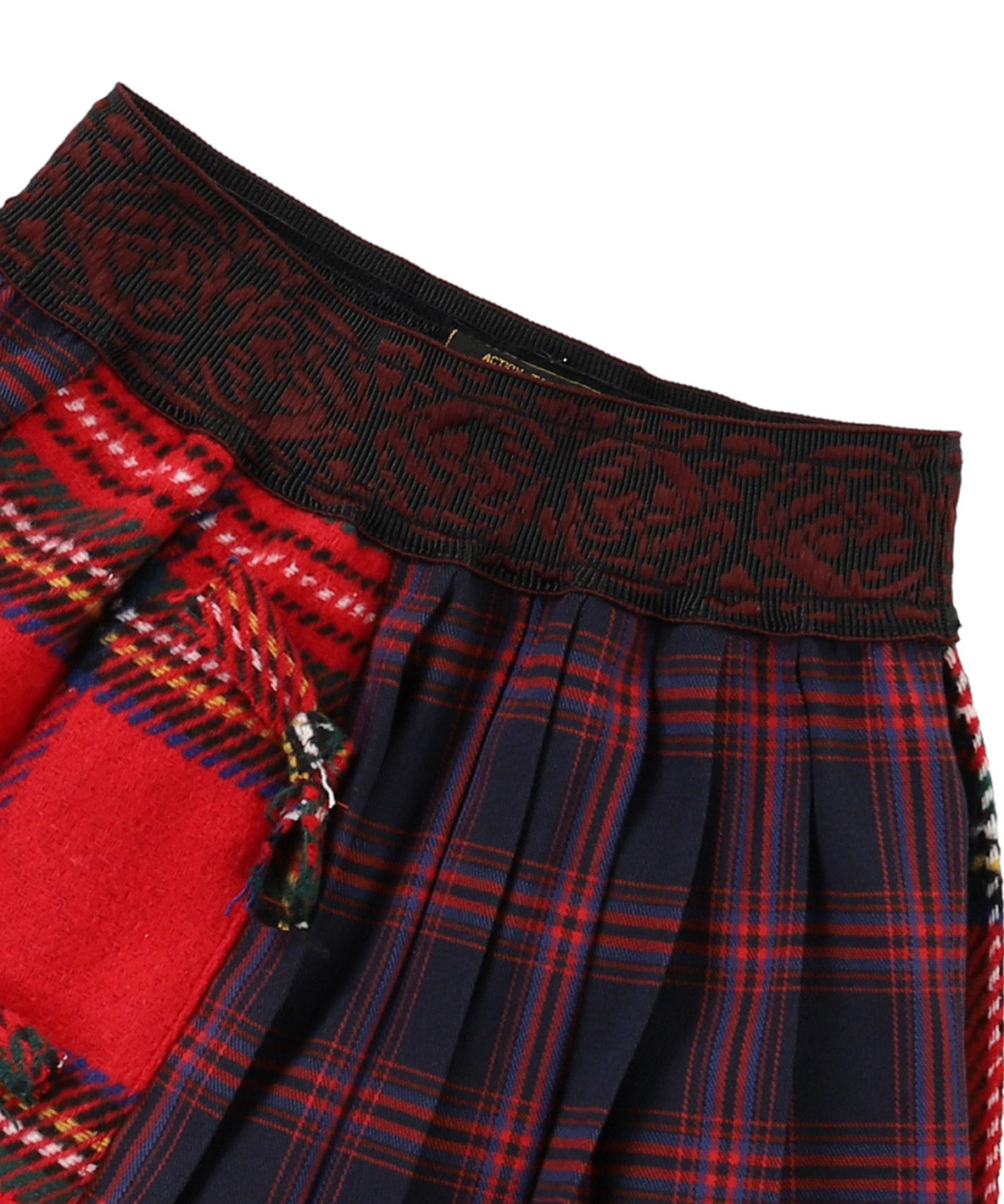 Mix Checked Ribbon Skirt