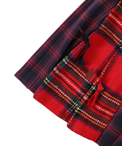 Mix Checked Ribbon Skirt