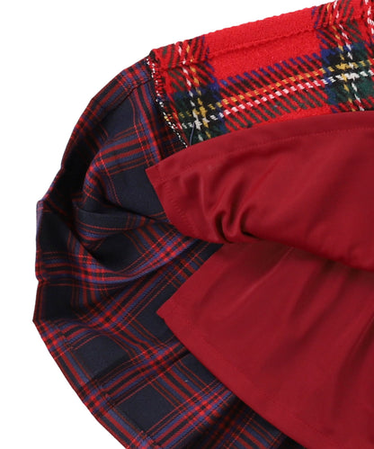 Mix Checked Ribbon Skirt