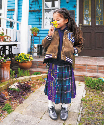 Mix Checked Ribbon Skirt