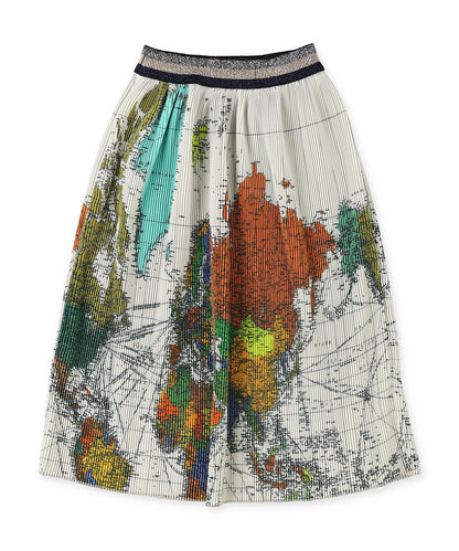 Map Pleats Skirt