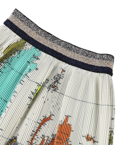 Map Pleats Skirt